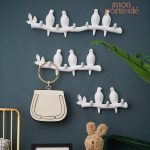 Porte-Clé Mural Pratique Oiseau