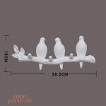 Support à clés mural en forme d'oiseaux