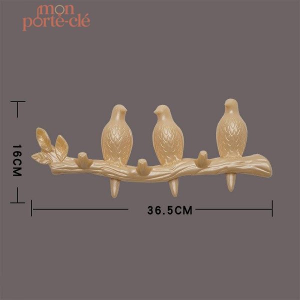 Accroche-clés mural avec motif oiseau