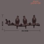 Porte-Clé Mural en bois Oiseau