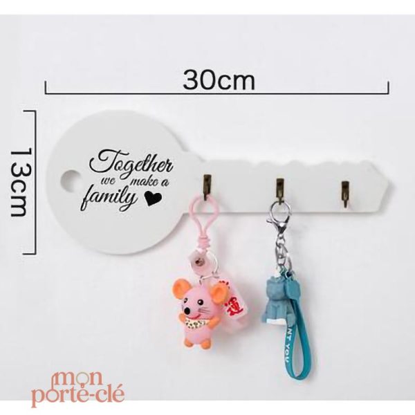 Porte-clé mural clé stylisée pour intérieur