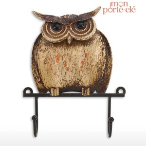 Porte-clé mural Hibou Grand Duc décoratif