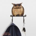 Porte-clé mural en forme de hibou stylisé