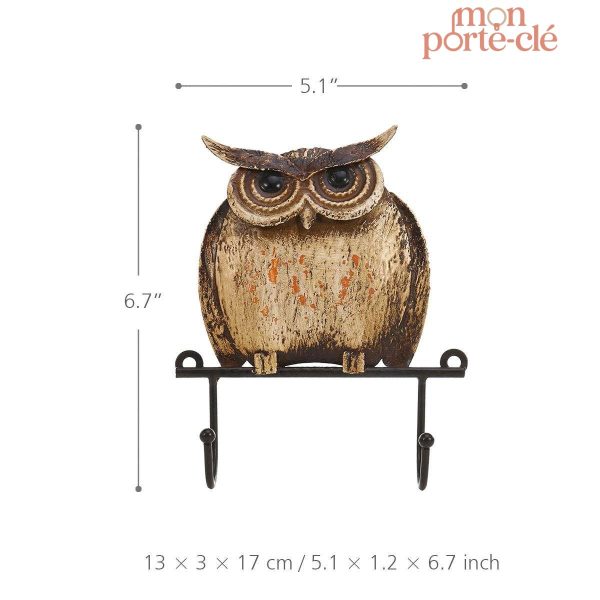 Hibou Grand Duc porte-clé mural original