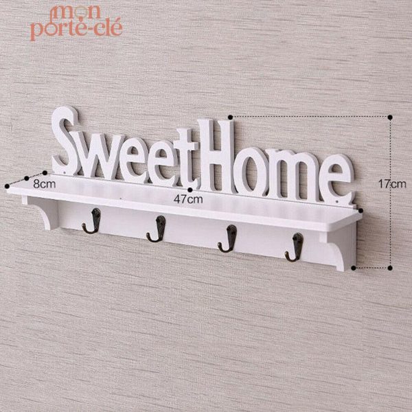 Porte-clé mural fonctionnel Sweet Home pour clés et accessoires