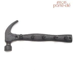 Porte-clé mural au design marteau industriel