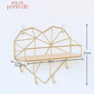 Porte-Clé mural en laiton, accessoire de rangement stylé