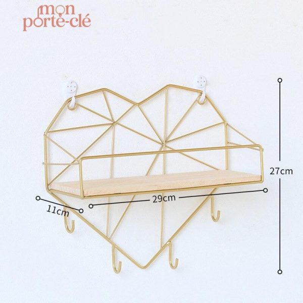 Porte-Clé mural en laiton, accessoire de rangement stylé