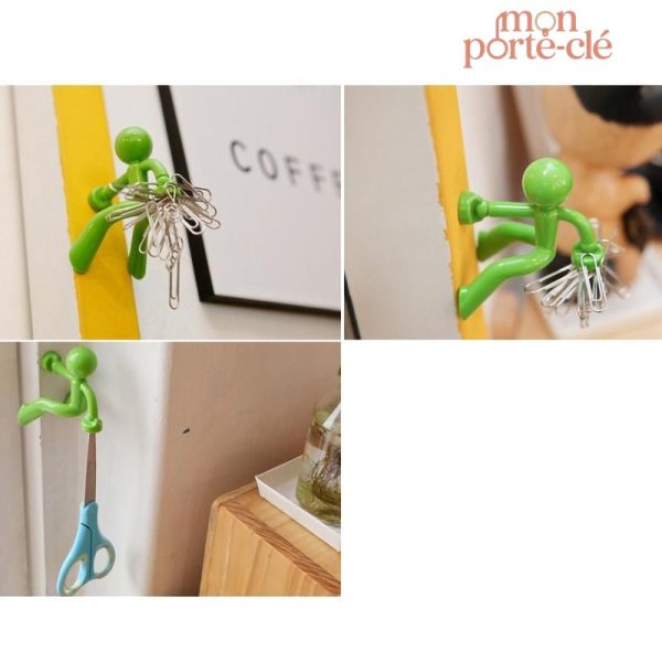 Porte-clé mural joyeux en forme de bonhomme
