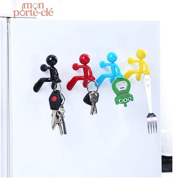 Porte-clé mural pratique avec bonhomme coloré
