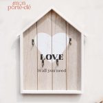 Porte-clé mural décoratif en bois naturel