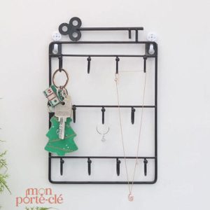 Porte-clé mural élégant en métal