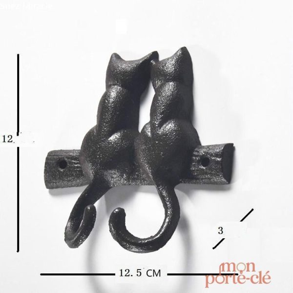 Rangement pratique avec porte-clé mural chatons noirs
