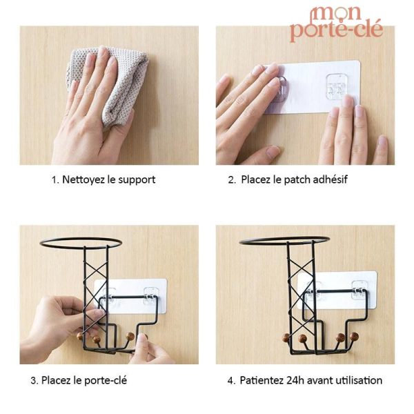 Porte-clé mural stylé en métal durable