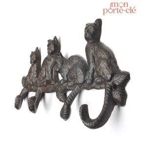 Porte-clé mural élégant avec motifs de chats