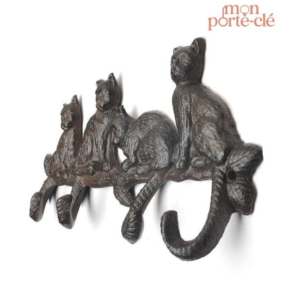 Porte-clé mural élégant avec motifs de chats