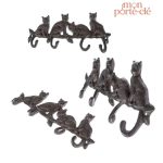 Accroche-clés mural Chats Noirs stylisé