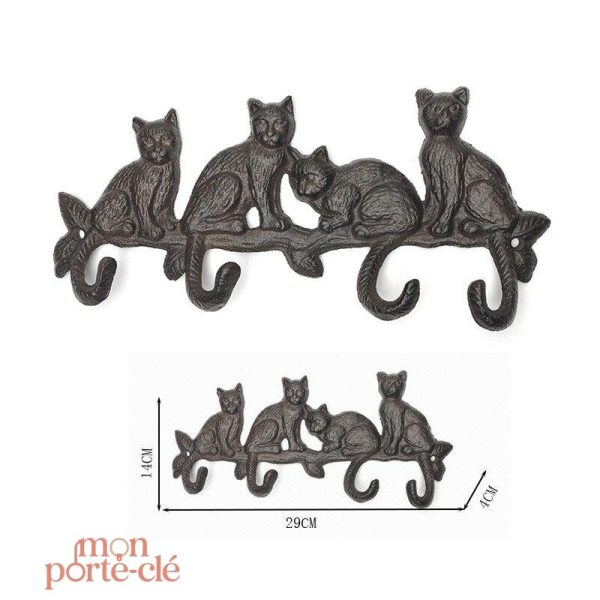 Organisateur mural de clés avec motif de chats