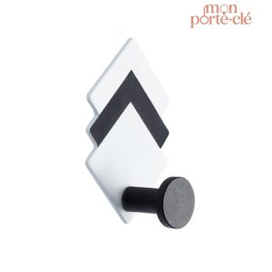 Porte-clé mural élégant en noir et blanc