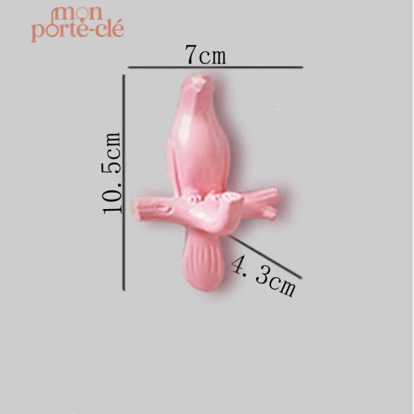 Porte-Clé mural artistique avec oiseaux