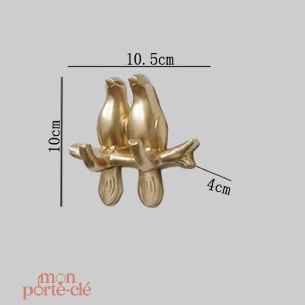 Porte-Clé mural élégant avec motifs d'oiseaux