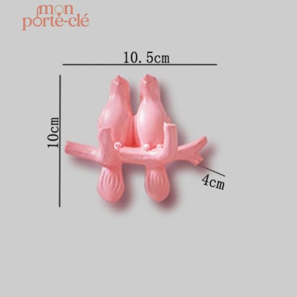 Porte-Clé mural contemporain oiseaux noirs et blancs