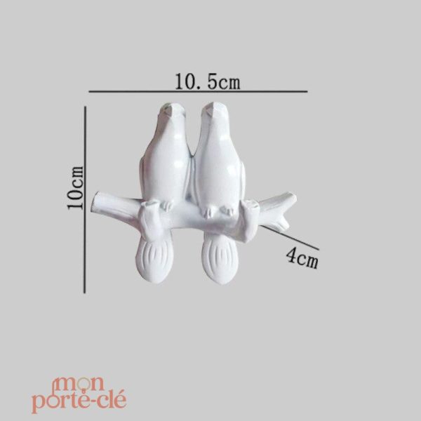 Porte-Clé mural unique motif oiseaux