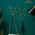 Organisateur de clés mural, style tête dorée