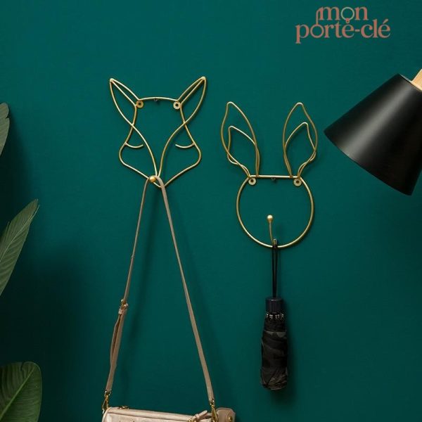 Organisateur de clés mural, style tête dorée