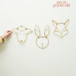 Élégant porte-clé mural en métal doré pour maison