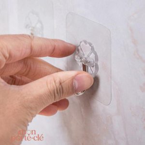 Support mural pour clés transparent et design minimaliste