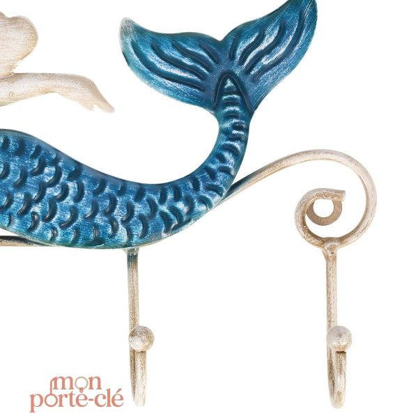Porte-clé mural inspiré des sirènes, idéal pour organiser les clés