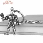 Porte-clé musculation en métal pour les passionnés de sport
