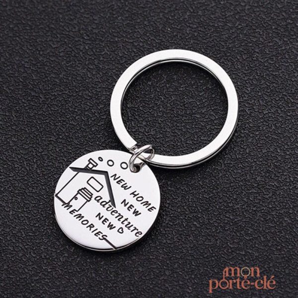 Porte-clé maison rond New Home
