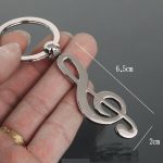 Porte-clé en métal design note de musique