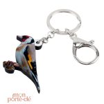 Porte-clé original avec motif d'oiseau