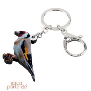 Porte-clé original avec motif d'oiseau