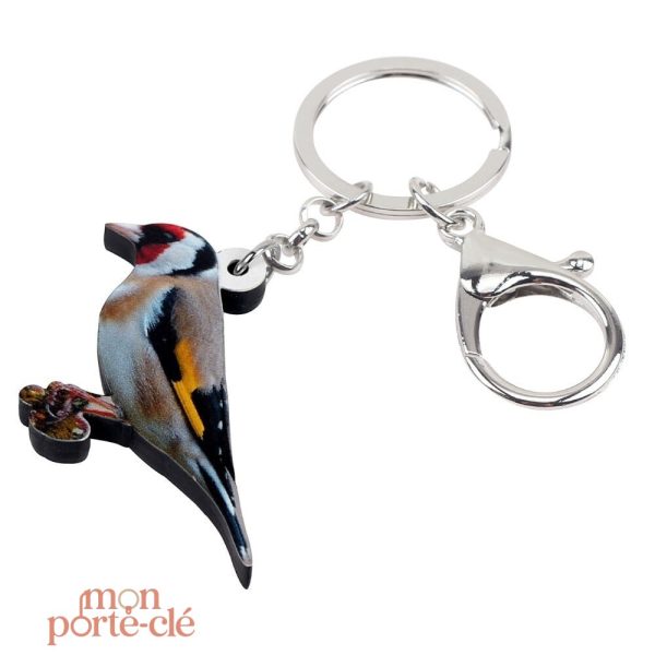 Porte-clé original avec motif d'oiseau