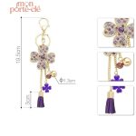 Porte-clé élégant motif floral