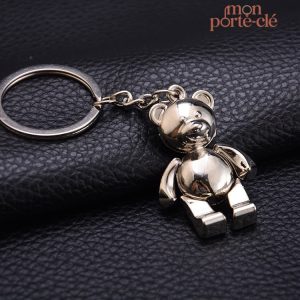 Porte-clé ours articulé en métal