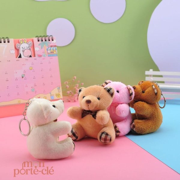 Porte-clé peluche ours, accessoire tendance