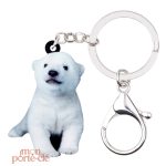 Porte-clé ours polaire en peluche douce et ludique