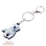 Porte-clé ours polaire, idéal pour les amoureux des animaux