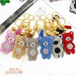 Porte-clé ours strass élégant et original