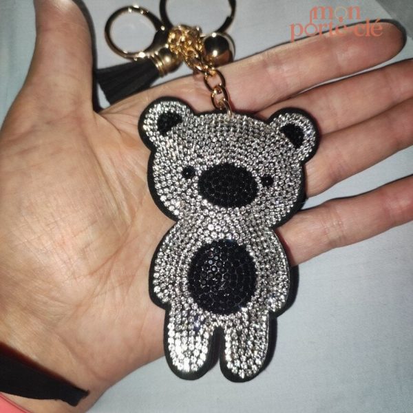 Porte-clé ours avec détails scintillants