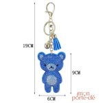 Porte-clé ours strass, compagnon stylé quotidien