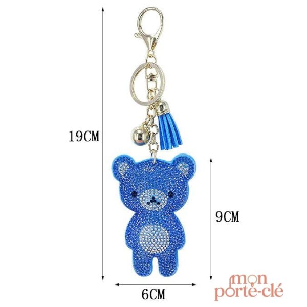 Porte-clé ours strass, compagnon stylé quotidien