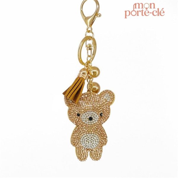 Porte-clé ours décoratif avec éclat