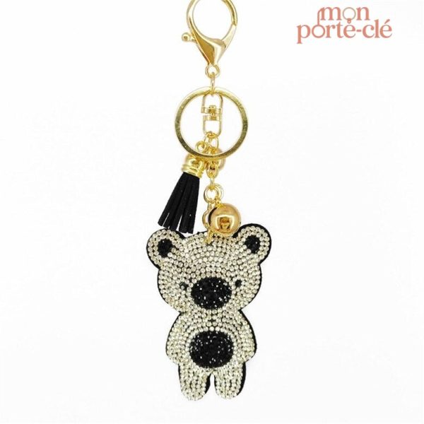 Porte-clé ours avec embellissements brillants