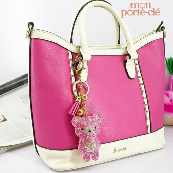 Porte-clé ours strass : accessoire tendance